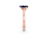 Rose gold Pear Cut Blue Sapphire Solitaire Engagement Ring with Cathedral Setting and Four-Prong Mount_20