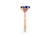Rose gold Pear Cut Blue Sapphire Solitaire Engagement Ring with Classic Band and Four-Prong Setting_14
