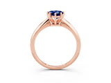 Rose gold Pear Cut Blue Sapphire Solitaire Engagement Ring with Classic Band and Four-Prong Setting_15