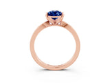 Rose gold Pear Cut Blue Sapphire Solitaire Engagement Ring with Classic Band and Four-Prong Setting_27