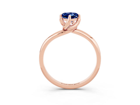 Rose gold Pear Cut Blue Sapphire Solitaire Engagement Ring with Four-Prong Setting and Classic Band_15