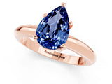 Rose gold Pear Cut Blue Sapphire Solitaire Engagement Ring with Round Band and Four-Prong Setting_1