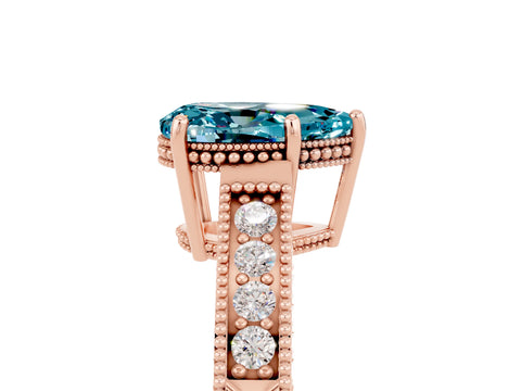 Rose gold Pear Cut Blue Topaz Engagement Ring with Milgrain Channel Set Band and Prong Setting_5