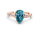 Rose gold Pear Cut Blue Topaz Engagement Ring with Side Stone Accents and Four-Prong Setting_60