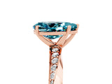 Rose gold Pear Cut Blue Topaz Engagement Ring with Side Stone Accents and Four-Prong Setting_65