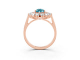 Rose gold Pear Cut Blue Topaz Floral Double Halo Engagement Ring with Prong Setting_75