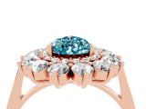 Rose gold Pear Cut Blue Topaz Floral Double Halo Engagement Ring with Prong Setting_76