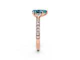 Rose gold Pear Cut Blue Topaz Pave Band Solitaire Ring with Four-Prong Setting_38