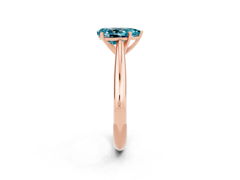 Rose gold Pear Cut Blue Topaz Solitaire Engagement Ring with Cathedral Setting and Four-Prong Mount_14