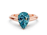 Rose gold Pear Cut Blue Topaz Solitaire Engagement Ring with Cathedral Setting and Four-Prong Mount_78