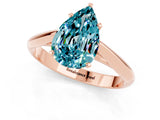 Rose gold Pear Cut Blue Topaz Solitaire Engagement Ring with Cathedral Setting and Four-Prong Mount_79
