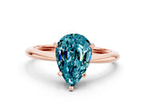 Rose gold Pear Cut Blue Topaz Solitaire Engagement Ring with Classic Band and Four-Prong Setting_24