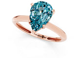 Rose gold Pear Cut Blue Topaz Solitaire Engagement Ring with Classic Band and Four-Prong Setting_25