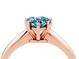 Rose gold Pear Cut Blue Topaz Solitaire Engagement Ring with Classic Band and Four-Prong Setting_28