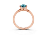 Rose gold Pear Cut Blue Topaz Solitaire Engagement Ring with Classic Band and Four-Prong Setting_39