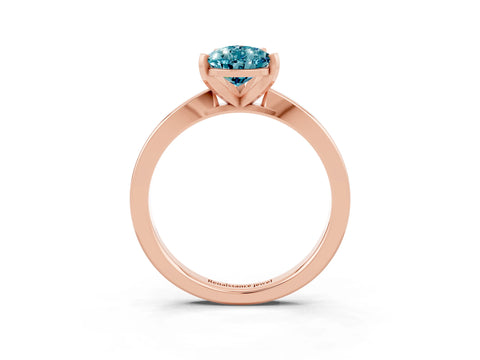 Rose gold Pear Cut Blue Topaz Solitaire Engagement Ring with Classic Band and Four-Prong Setting_39