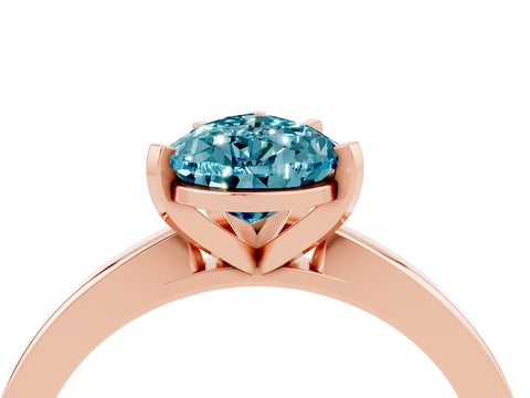 Rose gold Pear Cut Blue Topaz Solitaire Engagement Ring with Classic Band and Four-Prong Setting_40