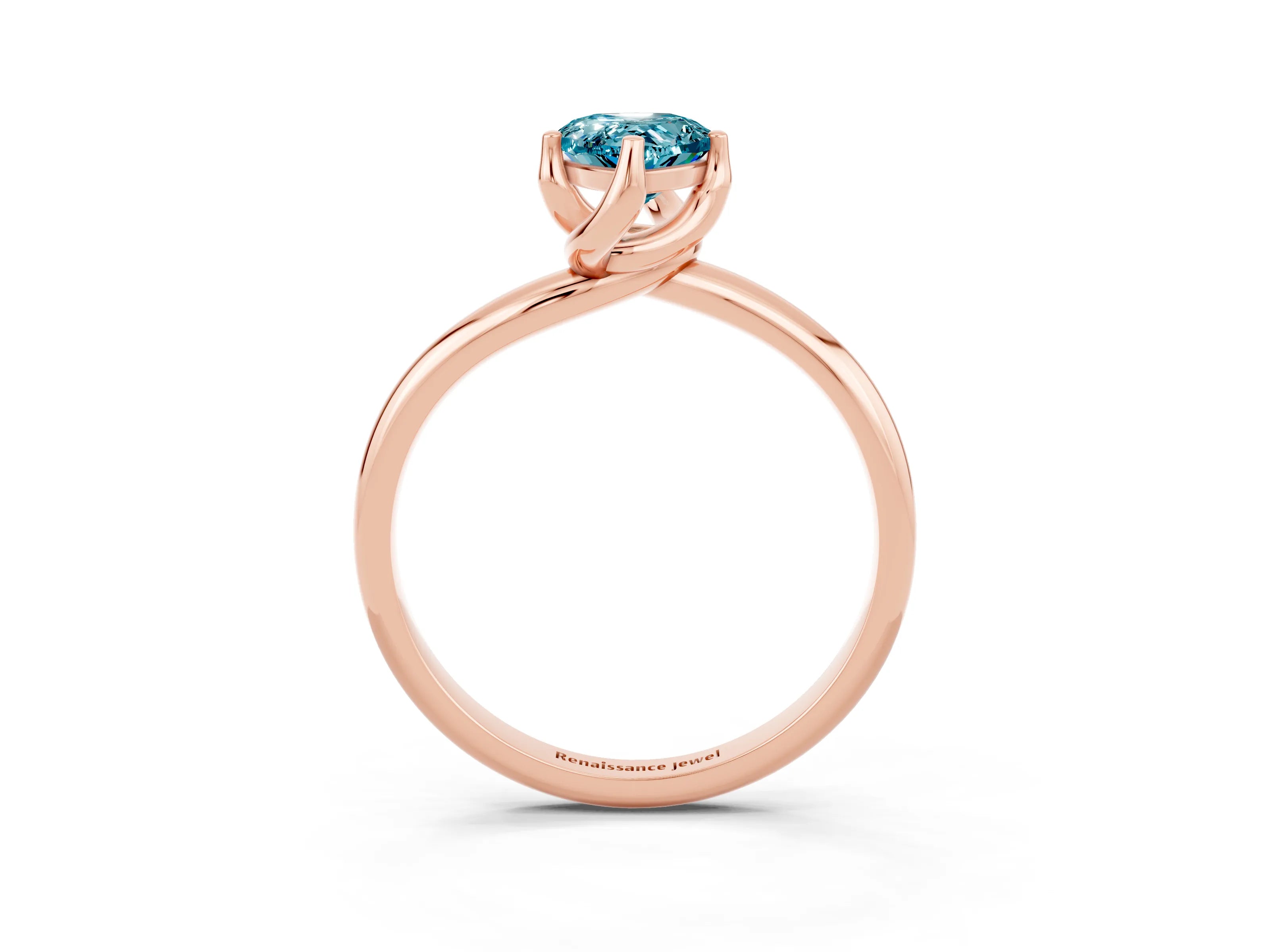 Rose gold Pear Cut Blue Topaz Solitaire Engagement Ring with Four-Prong Setting and Classic Band_15