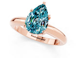 Rose gold Pear Cut Blue Topaz Solitaire Engagement Ring with Round Band and Four-Prong Setting_1