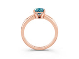 Rose gold Pear Cut Blue Topaz Solitaire Engagement Ring with Round Band and Four-Prong Setting_3
