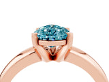 Rose gold Pear Cut Blue Topaz Solitaire Engagement Ring with Round Band and Four-Prong Setting_4