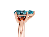 Rose gold Pear Cut Blue Topaz Solitaire Engagement Ring with Round Band and Four-Prong Setting_5