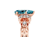 Rose gold Pear Cut Blue Topaz Solitaire Ring with Filigree Band and Four-Prong Setting_29