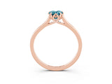 Rose gold Pear Cut Blue Topaz Solitaire Ring with Flower Prong Setting and Classic Band_15