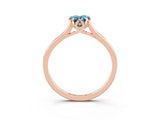 Rose gold Pear Cut Blue Topaz Solitaire Ring with Flower Prong Setting and Classic Band_39