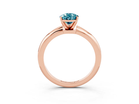 Rose gold Pear Cut Blue Topaz Solitaire Ring with Six-Prong Setting and Classic Band_3