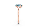 Rose gold Pear Cut Blue Topaz Solitaire Ring with Thin Band and Four-Prong Setting_14