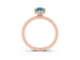 Rose gold Pear Cut Blue Topaz Solitaire Ring with Thin Band and Prong Setting_15