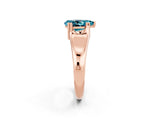 Rose gold Pear Cut Blue Topaz Solitaire Ring with Wide Band and Prong Setting_2