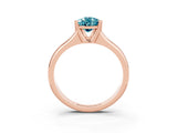 Rose gold Pear Cut Blue Topaz Solitaire Ring with Wide Band and Prong Setting_3