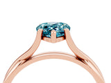 Rose gold Pear Cut Blue Topaz Solitaire Twist Band Prong Setting Ring_52