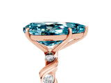 Rose gold Pear Cut Blue Topaz Solitaire Twisted Band with Round  Accents and Prong Setting_24