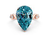 Rose gold Pear Cut Blue Topaz Solitaire Twisted Band with Round  Accents and Prong Setting_36
