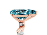 Rose gold Pear Cut Blue Topaz Solitaire Twisted Band with Round  Accents and Prong Setting_41