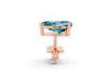 Rose gold Pear Cut Blue Topaz Stud Earrings_37
