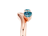 Rose gold Pear Cut Blue Topaz Two-Stone Open Band Ring with Prong Setting_11