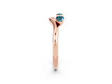 Rose gold Pear Cut Blue Topaz Two-Stone Open Band Ring with Prong Setting_8