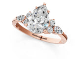 Rose gold Pear Cut Brilliant Diamond Solitaire Ring with Pear Side Stones and Four-Prong Setting_4