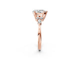 Rose gold Pear Cut Brilliant Diamond Solitaire Ring with Pear Side Stones and Four-Prong Setting_5