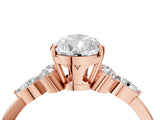 Rose gold Pear Cut Brilliant Diamond Solitaire Ring with Pear Side Stones and Four-Prong Setting_7