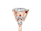 Rose gold Pear Cut Brilliant Diamond Solitaire Ring with Pear Side Stones and Four-Prong Setting_8