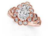 Rose gold Pear Cut Brilliant Milgrain Pave Heart Band Solitaire Ring_4