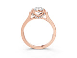 Rose gold Pear Cut Brilliant Solitaire Diamond Ring with Channel Set Band and Bar Prong Setting_11