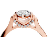 Rose gold Pear Cut Brilliant Solitaire Diamond Ring with Channel Set Band and Bar Prong Setting_12