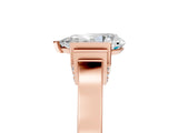 Rose gold Pear Cut Brilliant Solitaire Diamond Ring with Channel Set Band and Bar Prong Setting_13