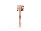 Rose gold Pear Cut Cathedral Pave Diamond Engagement Ring with Six-Prong Setting_34